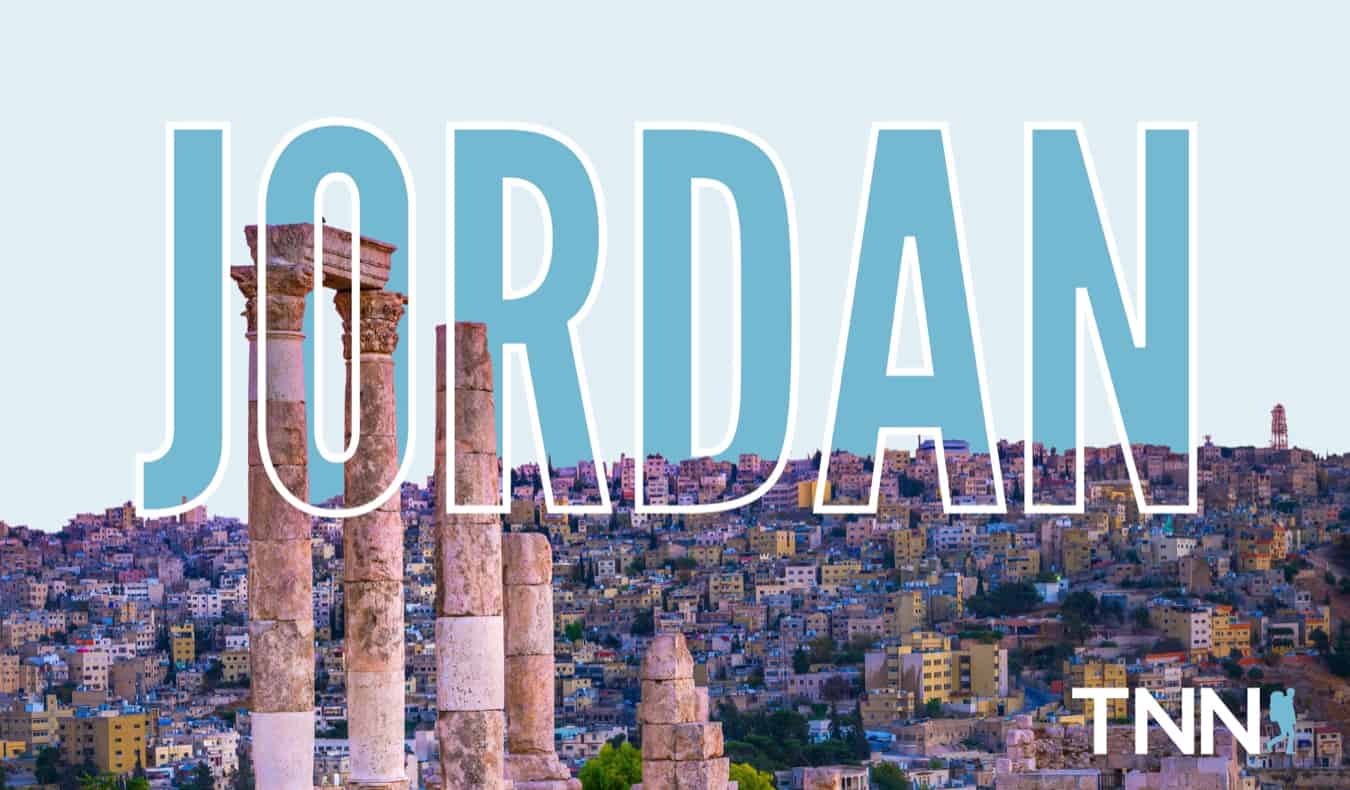 TNN tours in Jordan featuring large graphic text and a sweeping desert landscape